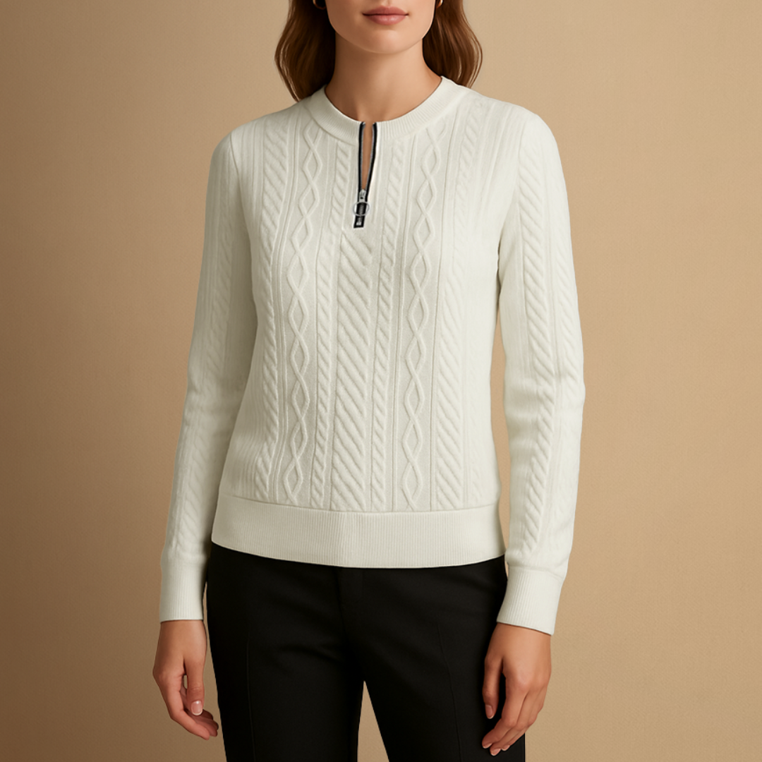 Eugénie | Pull Demi-Zip Raffiné