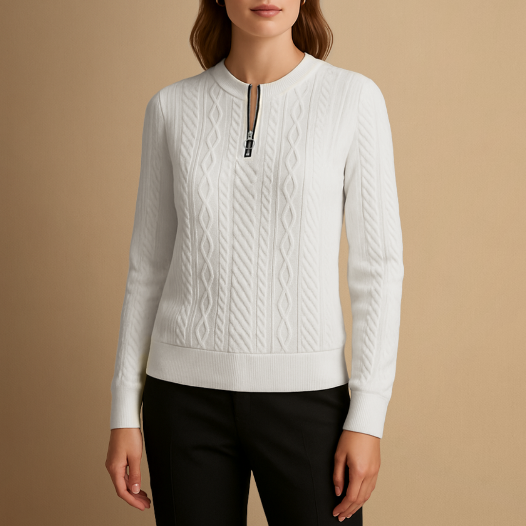 Eugénie | Pull Demi-Zip Raffiné