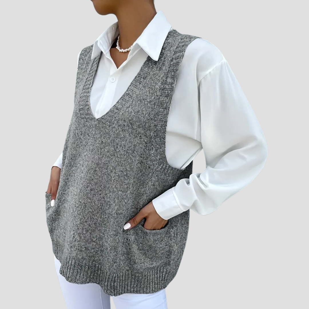 Carole | Pull Col V Élégant