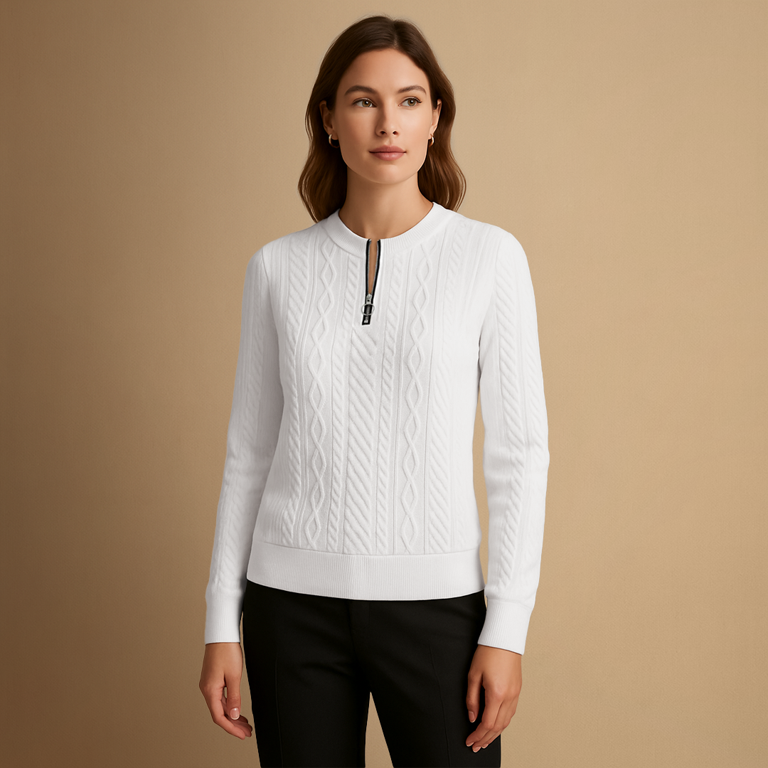 Eugénie | Pull Demi-Zip Raffiné
