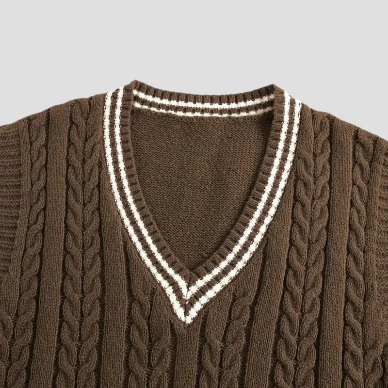 Mireille | Pull Sans Manches Torsadé
