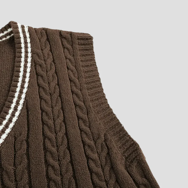 Mireille | Pull Sans Manches Torsadé