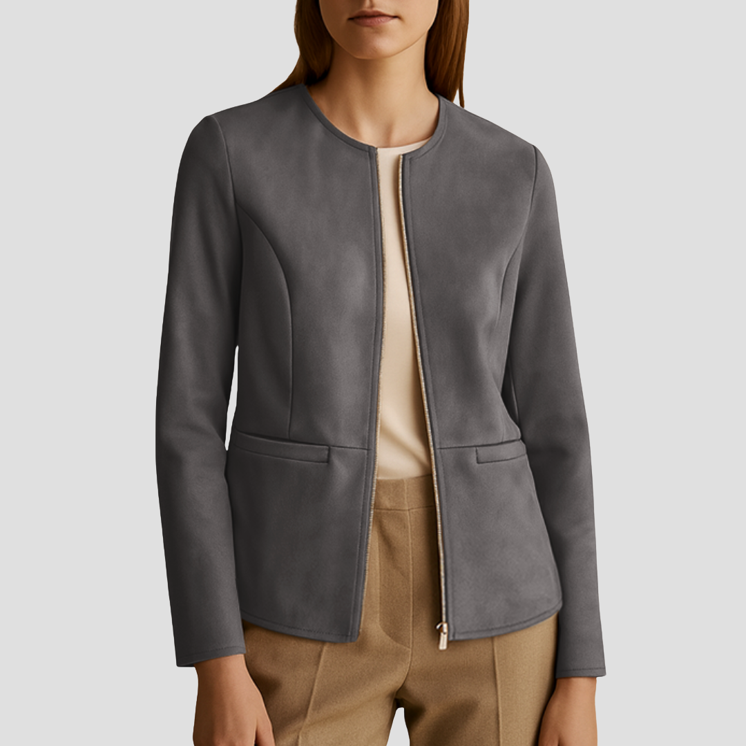 Maéva | Veste Suédée Zippée