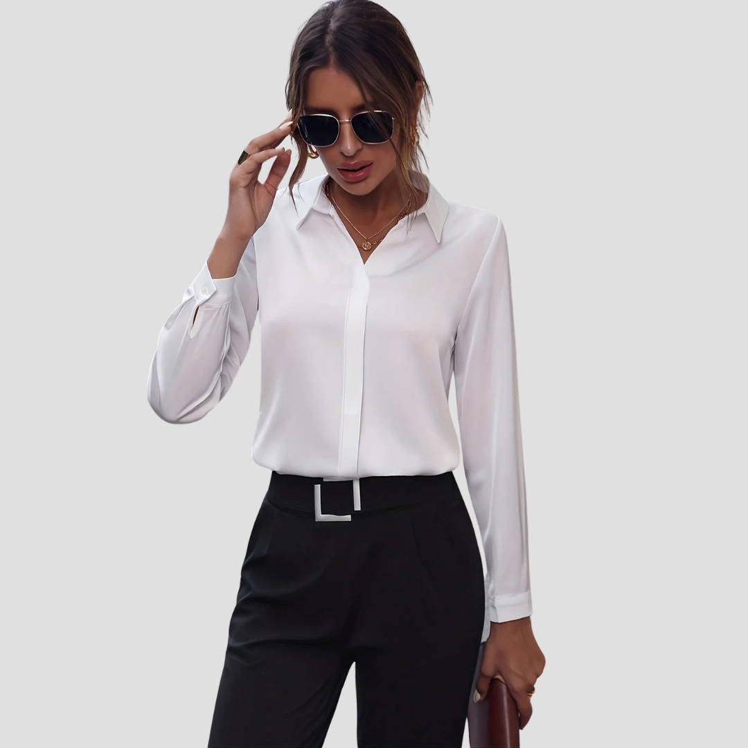 Isaline | Femme Blouse Habillée à Col Chemise