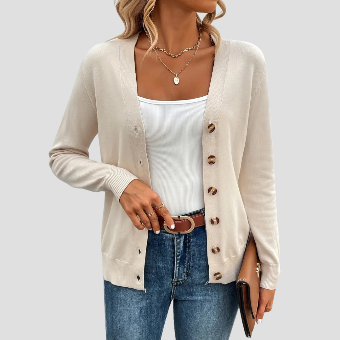 Edwige | Cardigan Col V Élégant