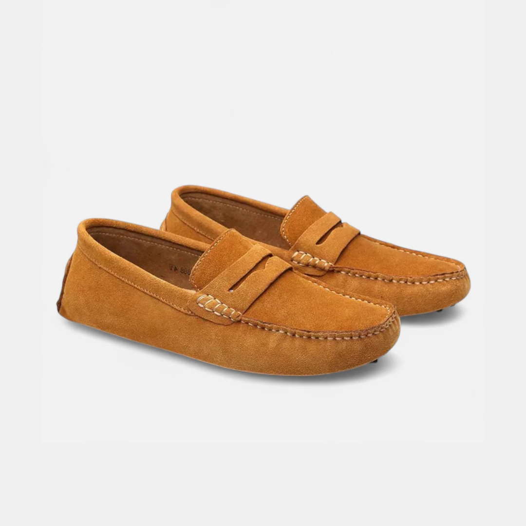 Basile | Homme Mocassins en Daim à Picots