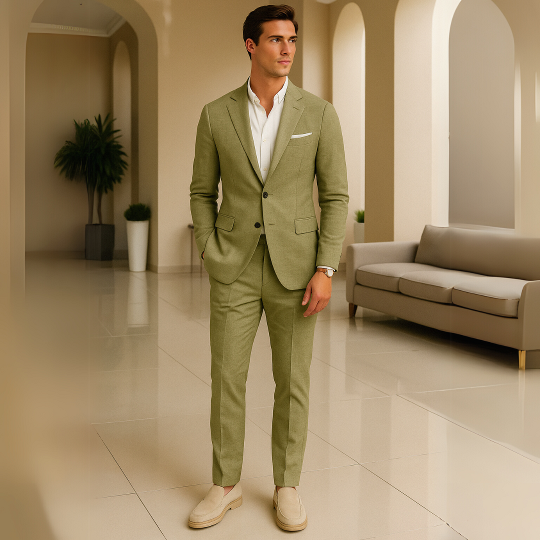 Belrois | Costume Homme Lin Décontracté Chic – Ensemble 2 Pièces Léger pour Été
