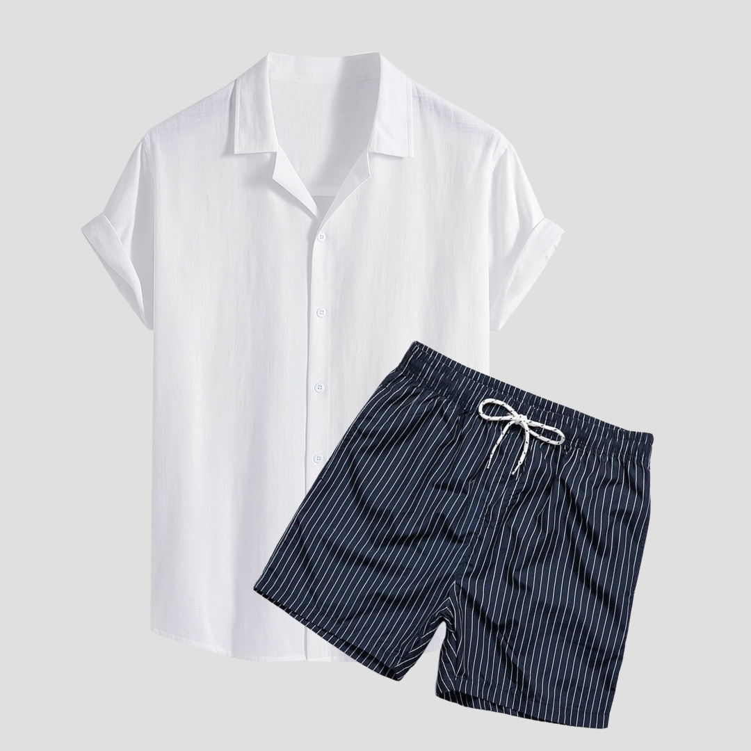 Hugo | Ensemble Léger Homme Été avec Chemise et Short Stylé