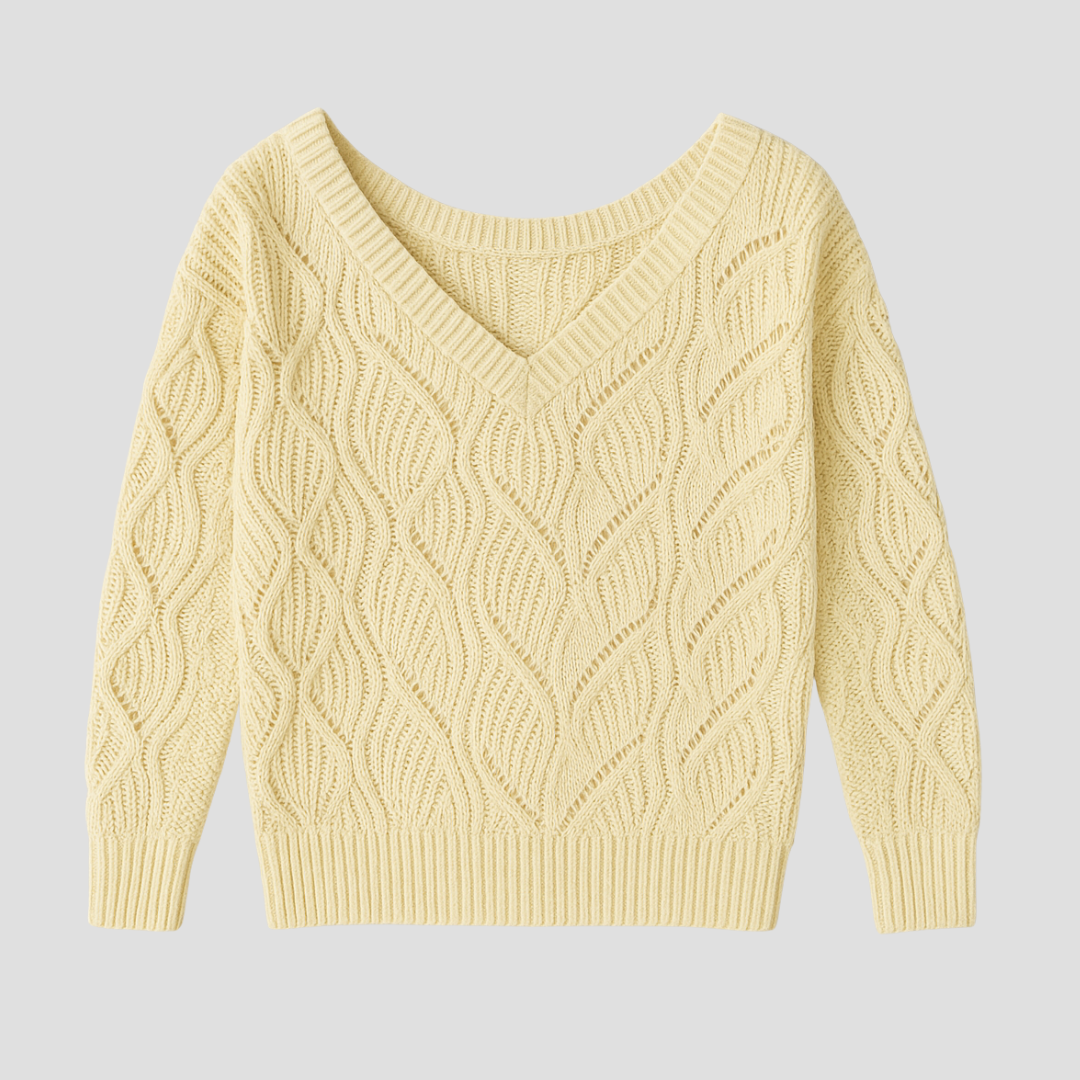 Solène | Pull Col V Tricoté