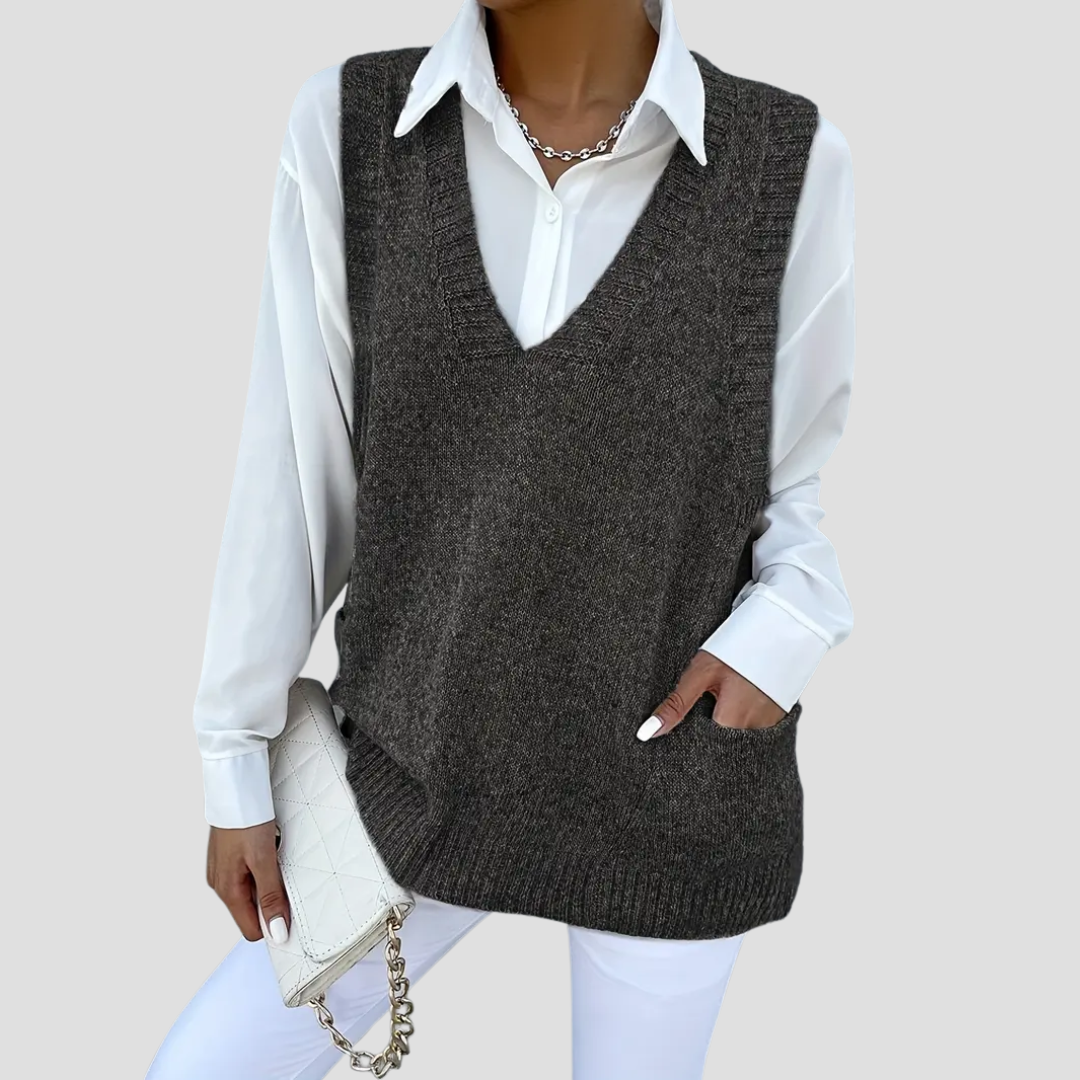 Carole | Pull Col V Élégant