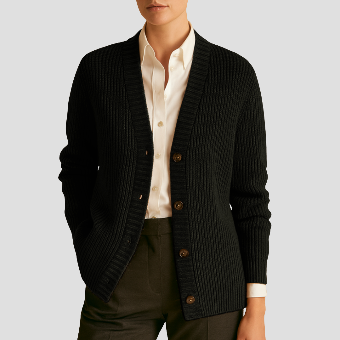 Yvette | Cardigan Boutonné en Tricot