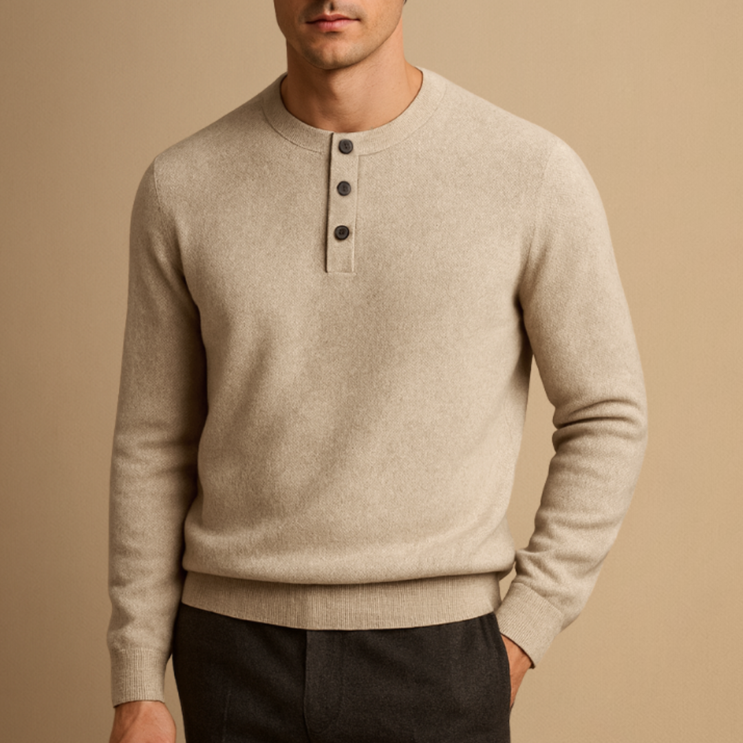 Médard | Pull Henley en Cachemire