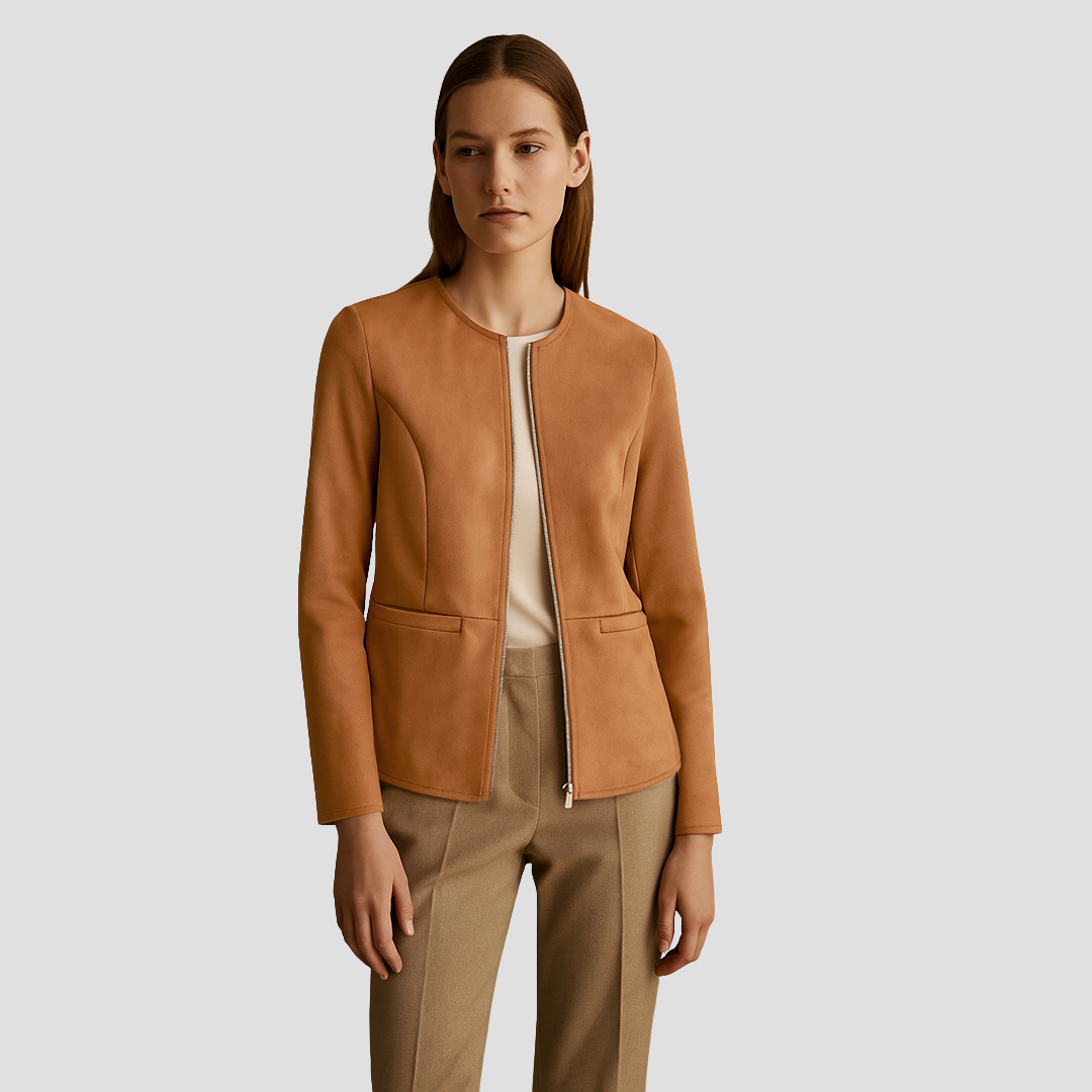Maéva | Veste Suédée Zippée