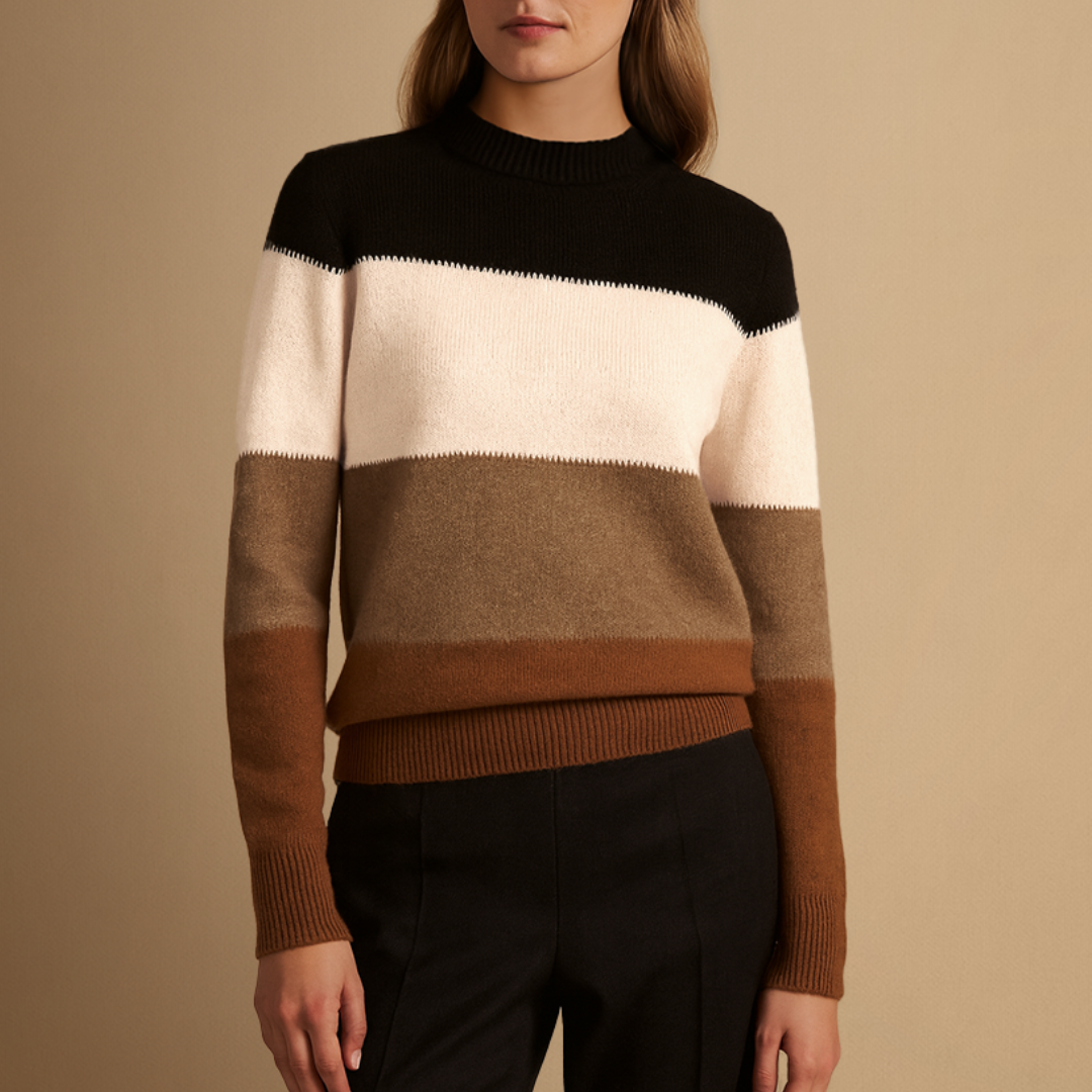 Arlette | Pull Tricoté Bicolore