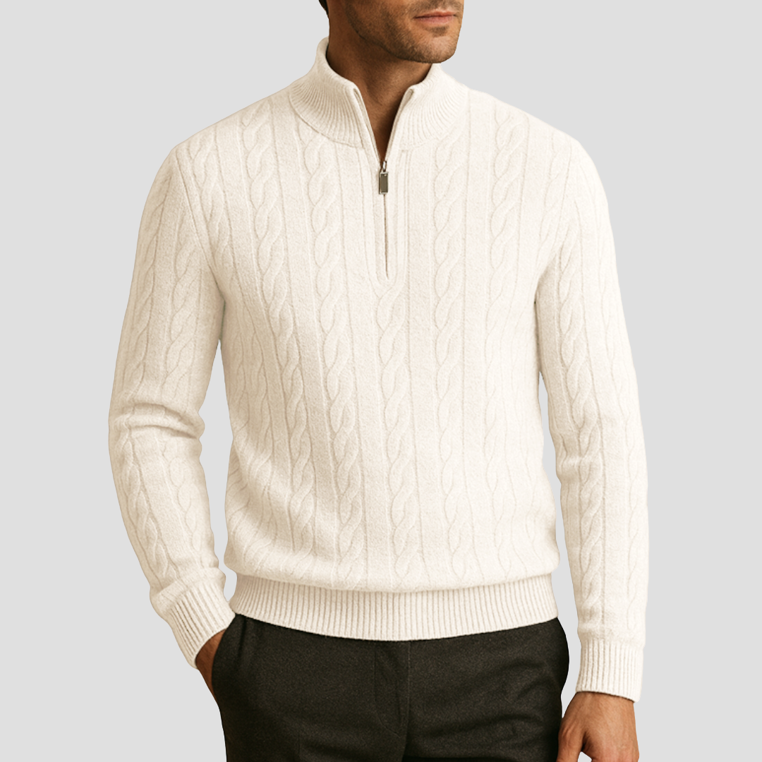 Blanchard | Pull Demi-Zippé Torsadé