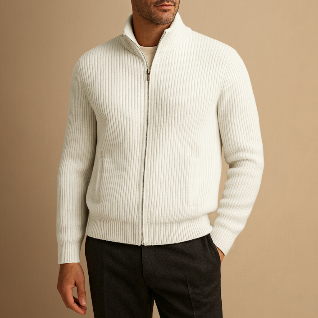 Alaric | Cardigan Zippé Côtelé