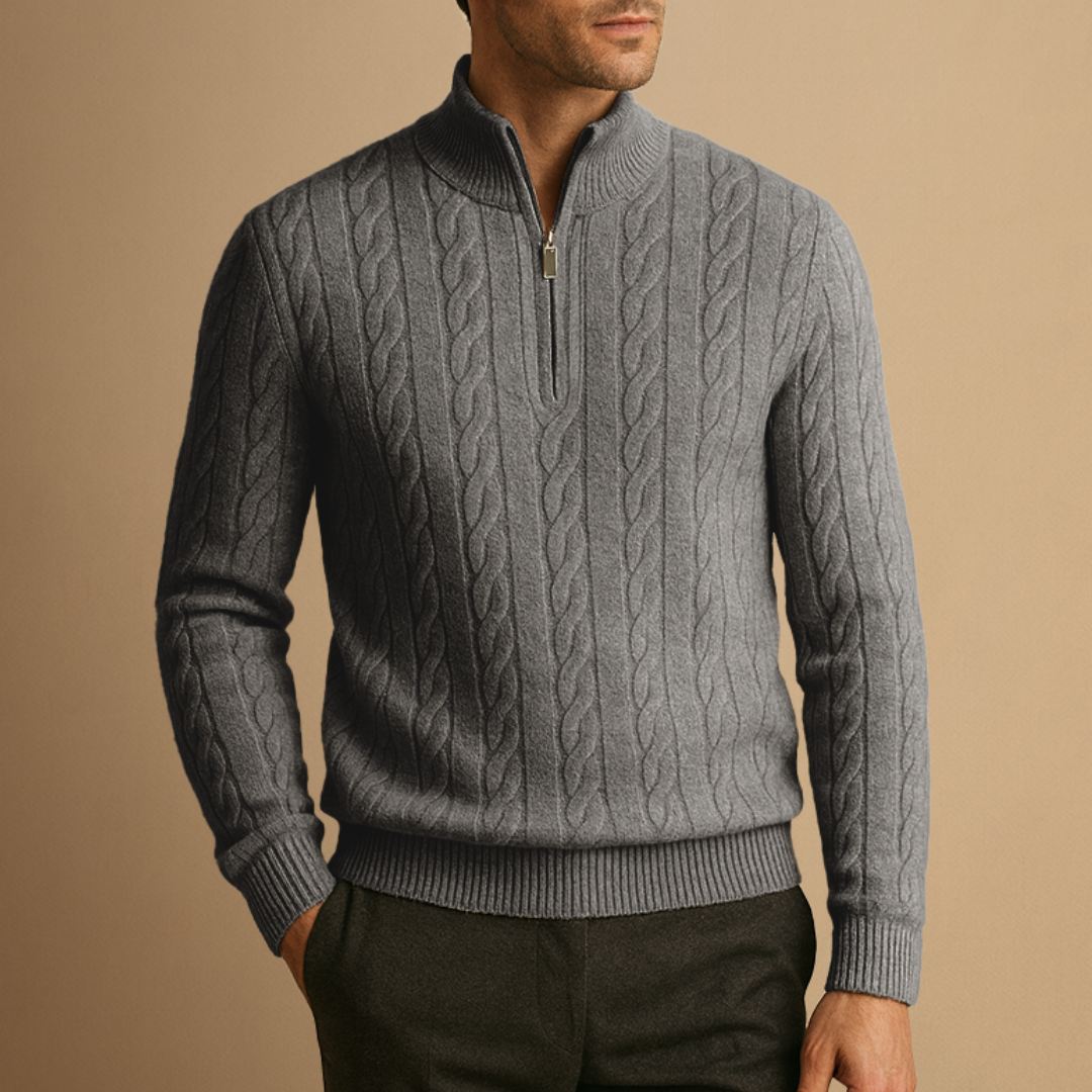 Blanchard | Pull Demi-Zippé Torsadé