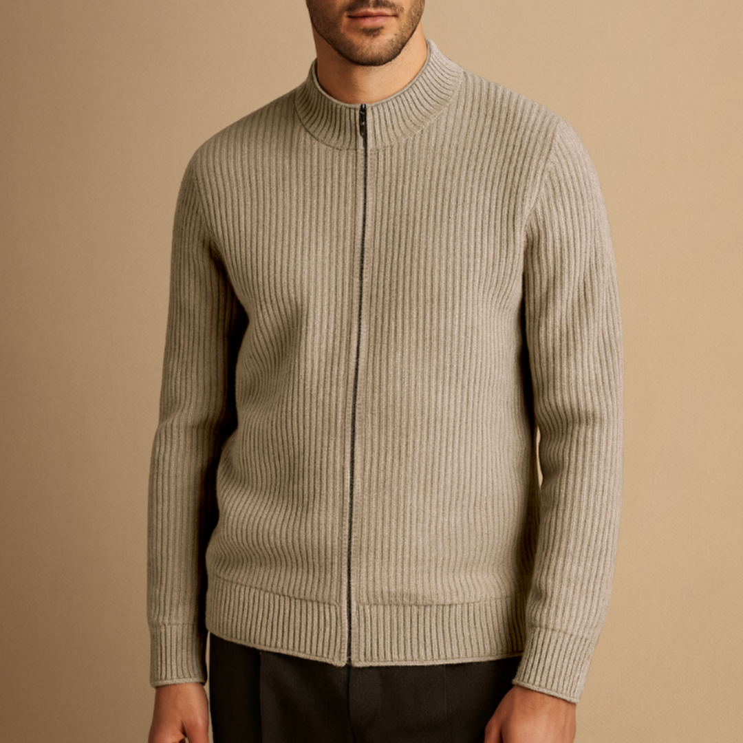 Aymeric | Cardigan Zippé Côtelé
