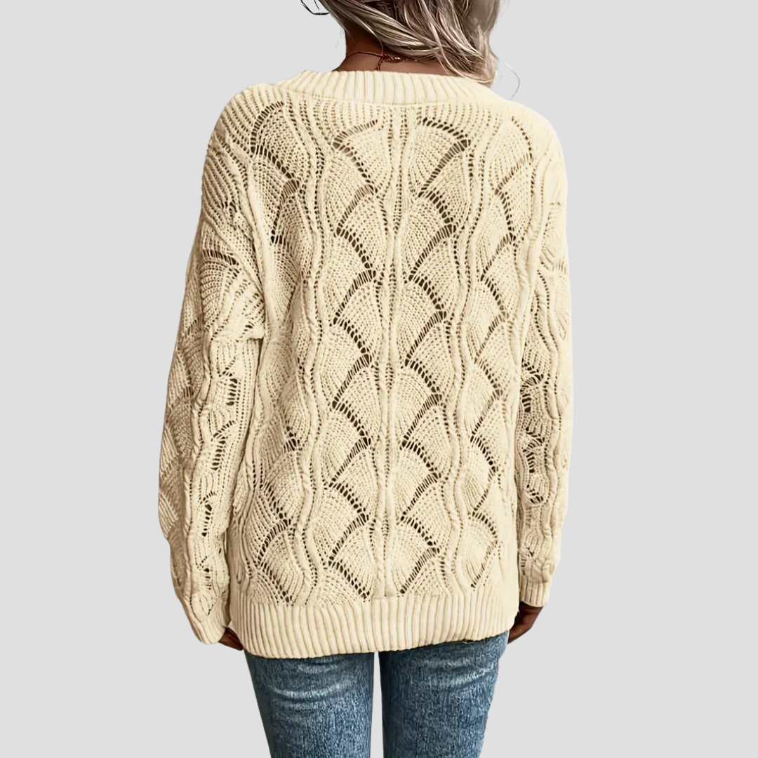 Solène | Pull Col V Tricoté