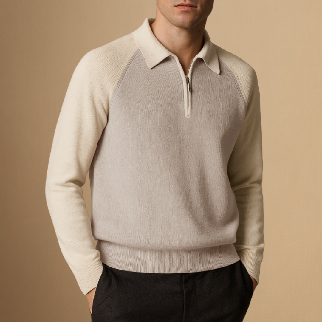 Herbert | Pull Bicolore Zippé