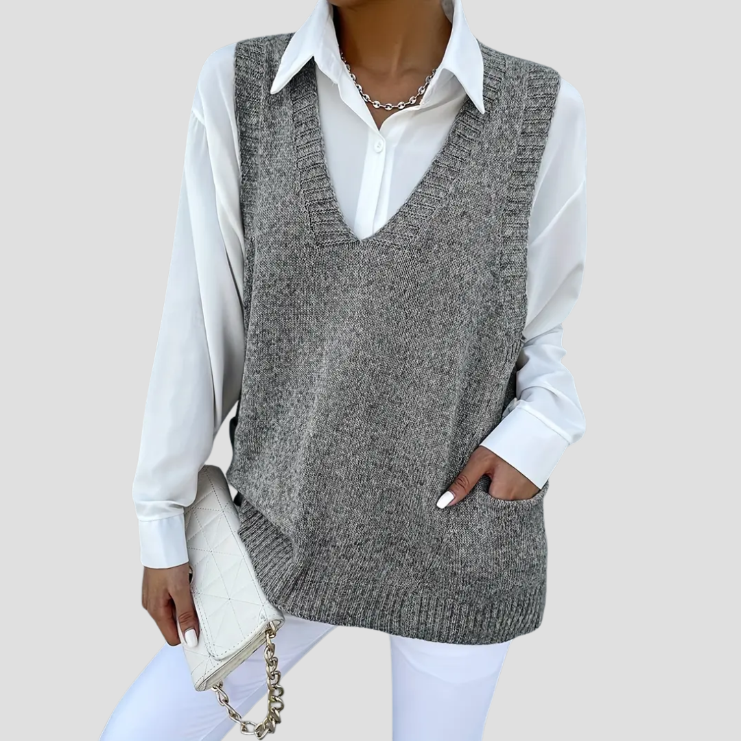 Carole | Pull Col V Élégant