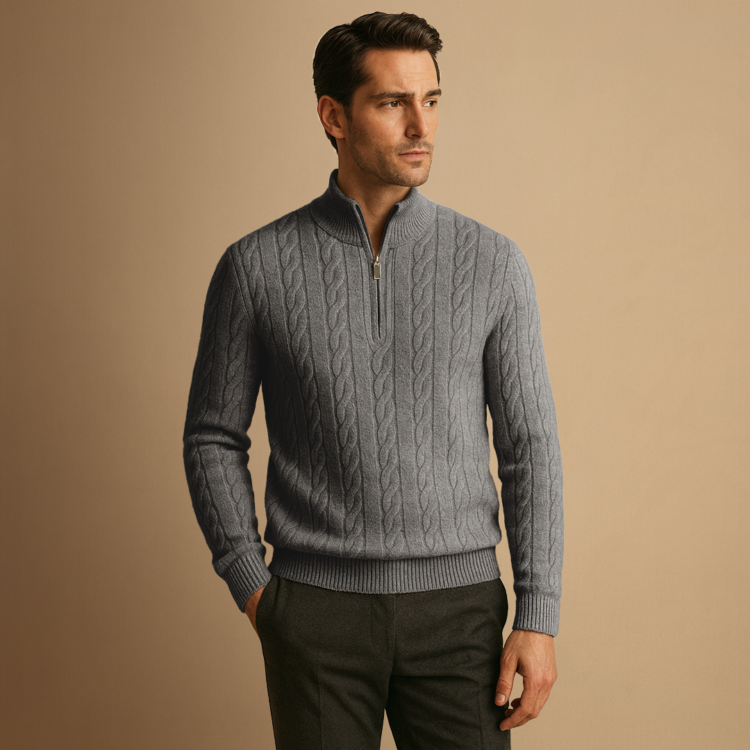 Blanchard | Pull Demi-Zippé Torsadé