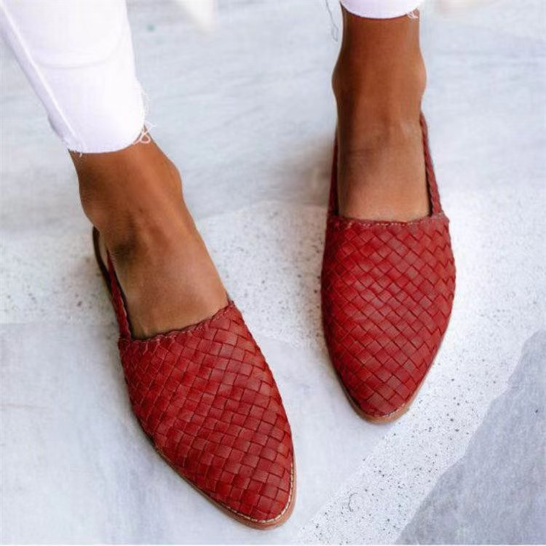 Élire | Sandales Plates en Cuir Tressé