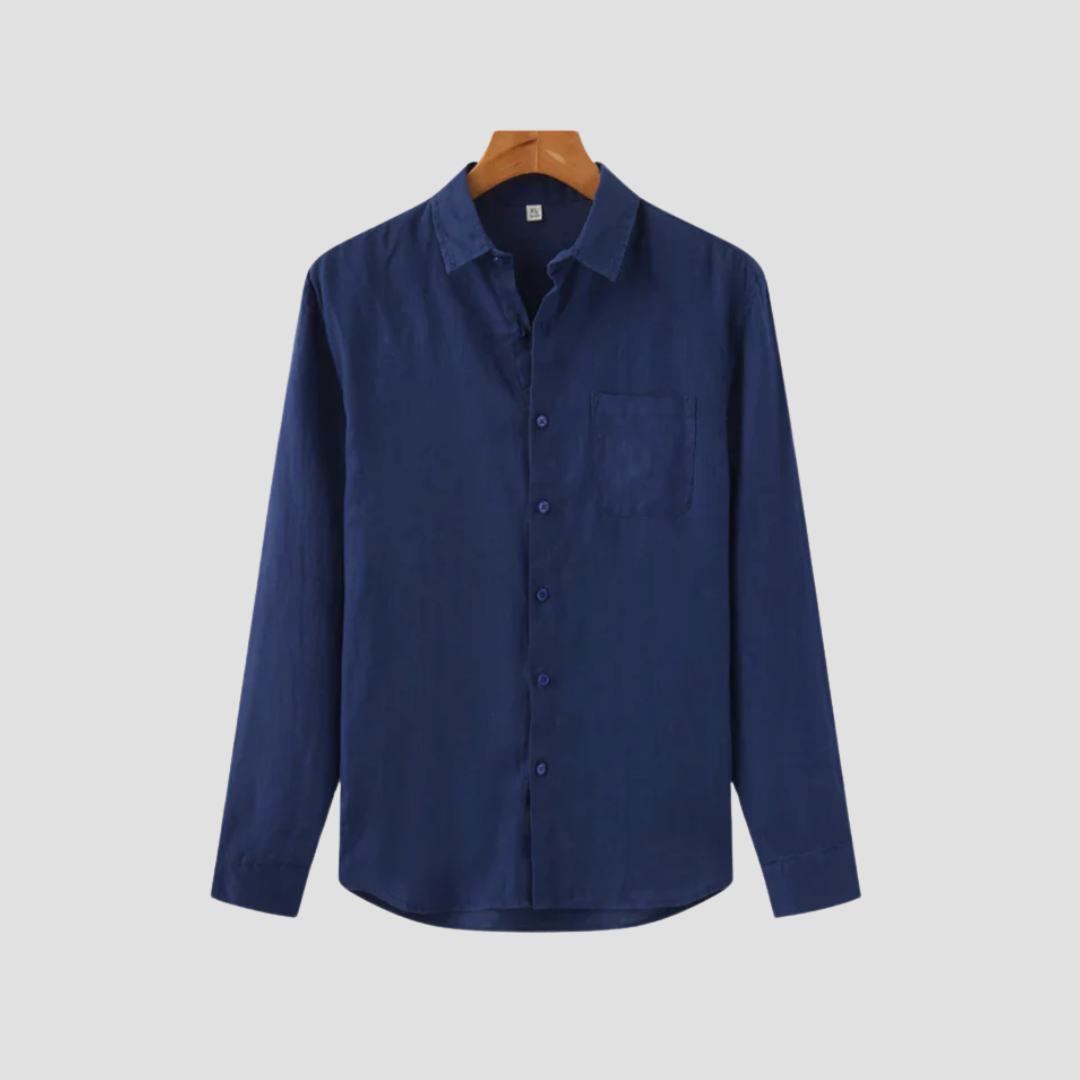 Virgile | Homme Ensemble Été Chemise Bleue & Pantalon Blanc