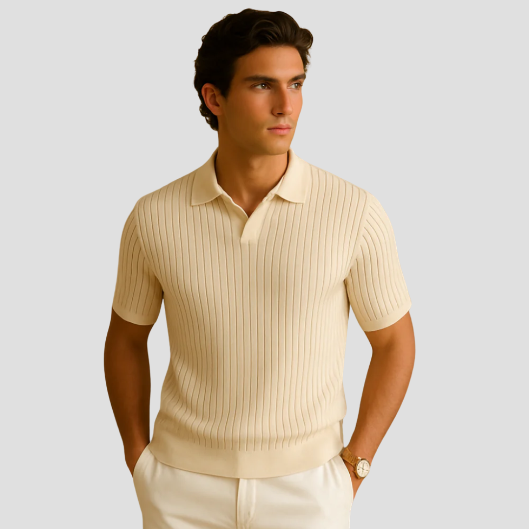 Évrard | Homme Polo en Maille Fine Côtelée