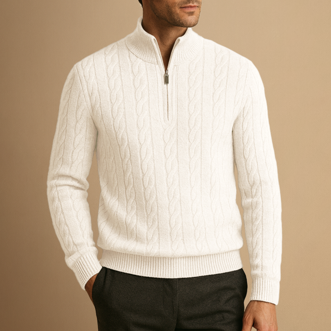 Blanchard | Pull Demi-Zippé Torsadé