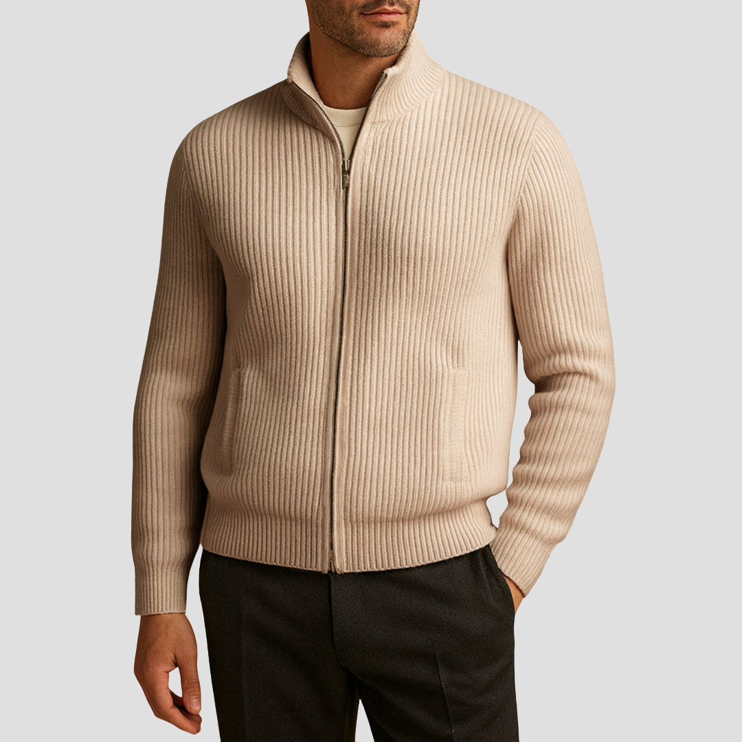 Alaric | Cardigan Zippé Côtelé