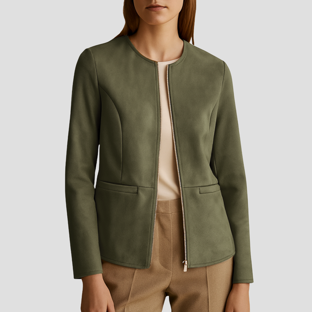 Maéva | Veste Suédée Zippée