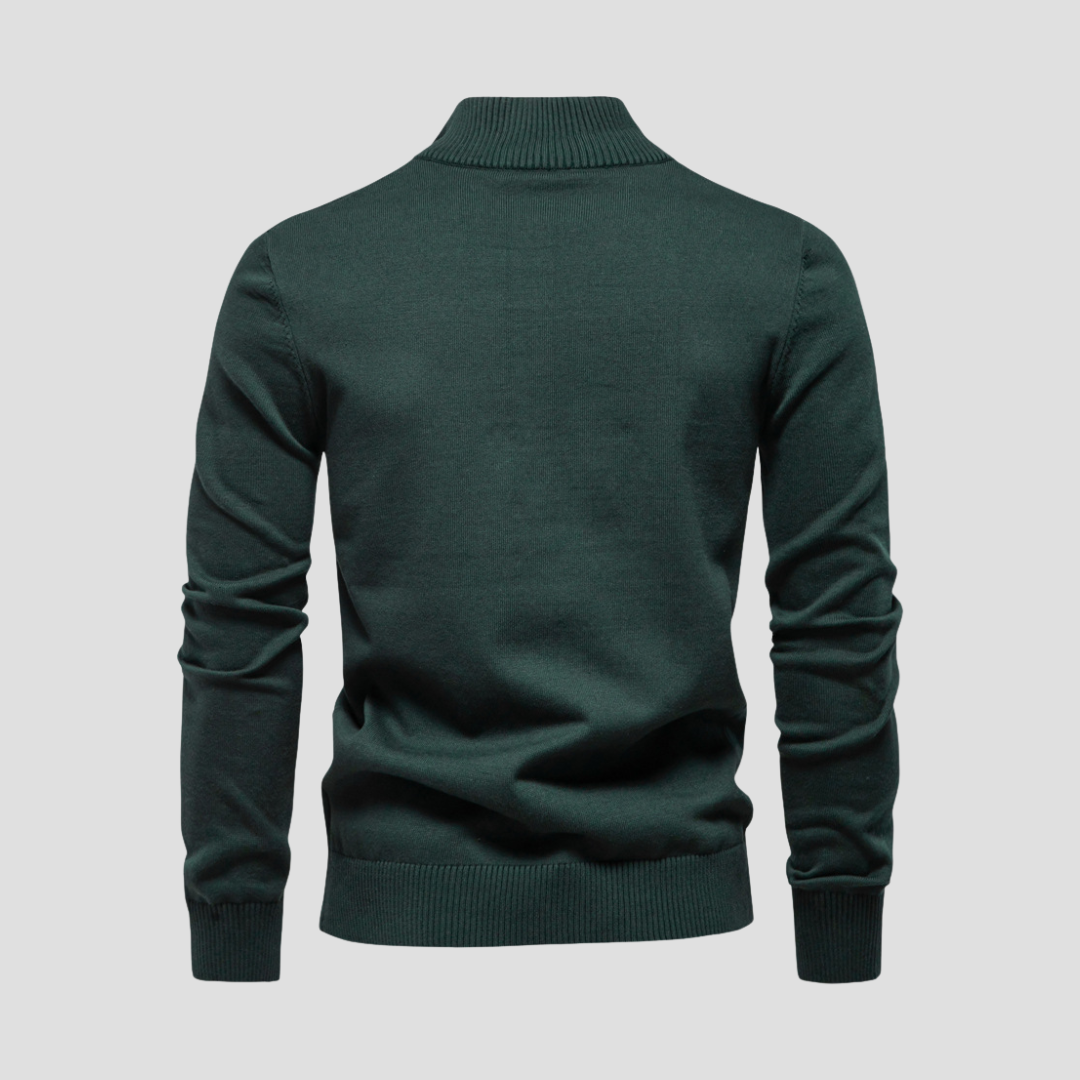 Thibault | Pull Demi-Zippé Rayé