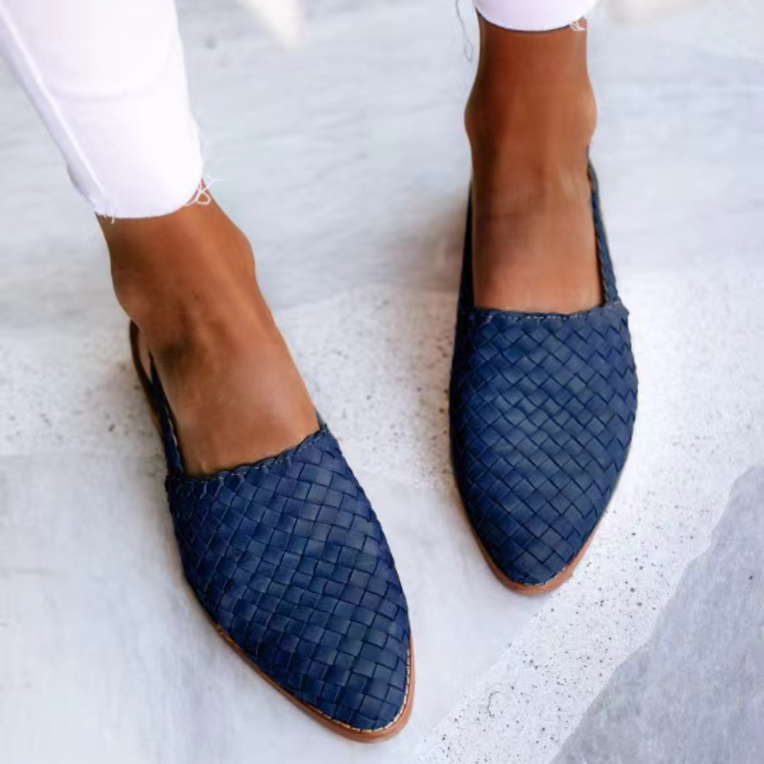 Élire | Sandales Plates en Cuir Tressé