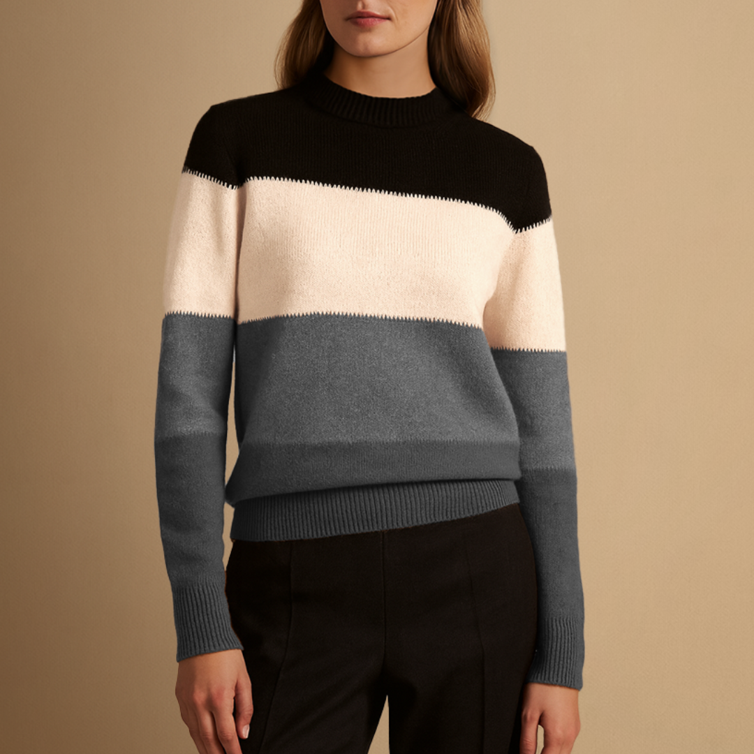 Arlette | Pull Tricoté Bicolore
