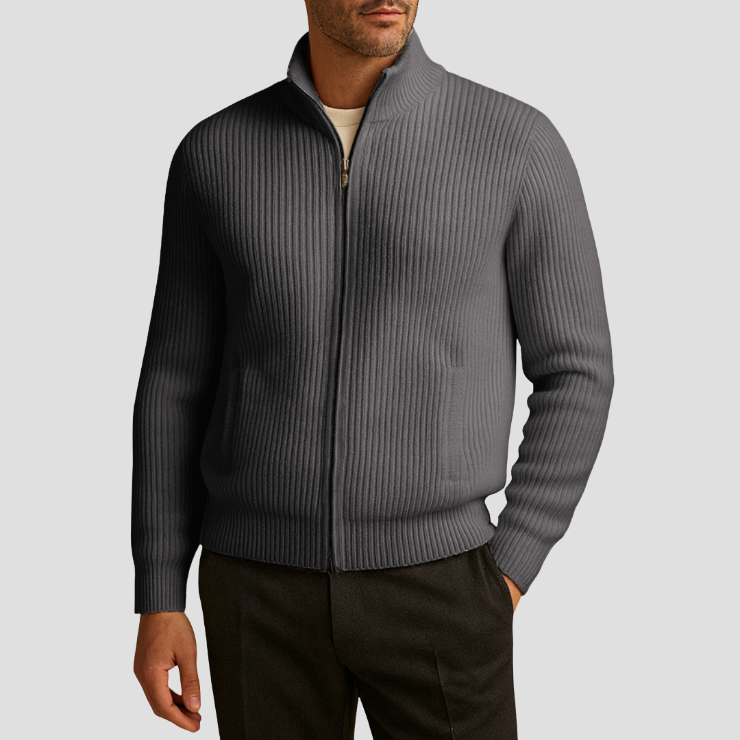 Alaric | Cardigan Zippé Côtelé