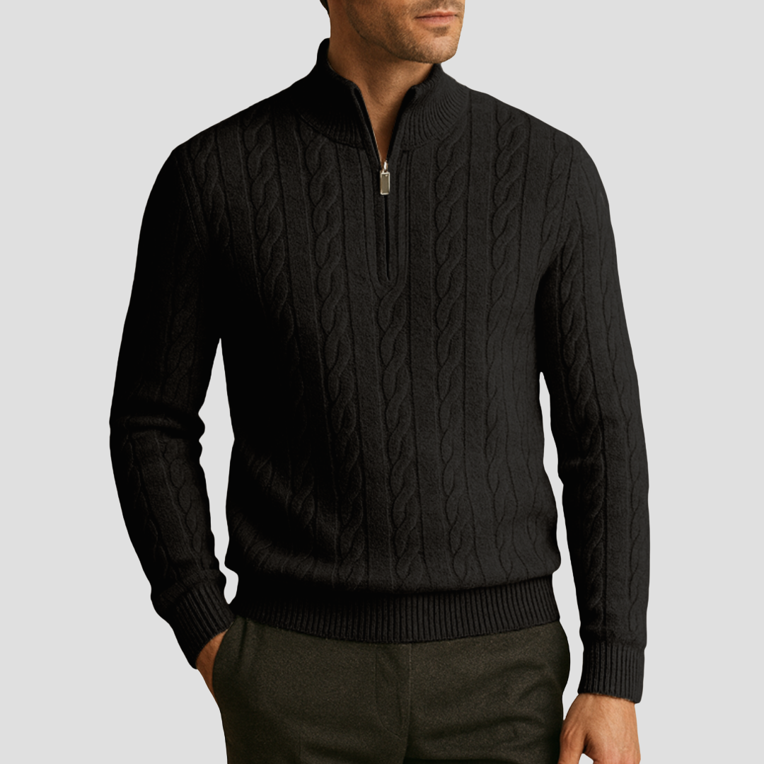 Blanchard | Pull Demi-Zippé Torsadé