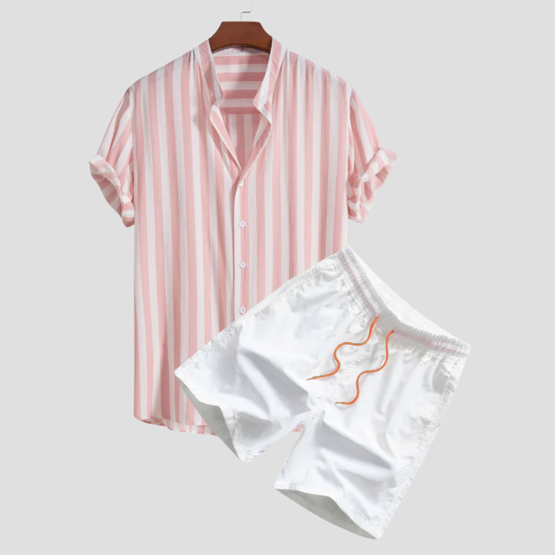 Léandre | Tenue Légère Homme Été avec Chemise Rayée