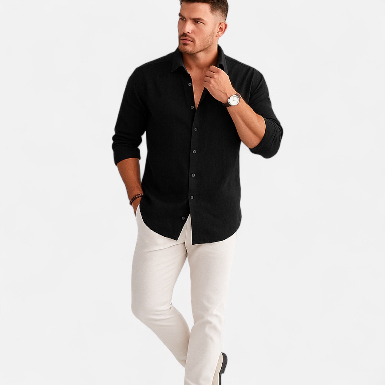 Belrois | Chemise en Lin Coupe Longue pour Homme – Confort Estival