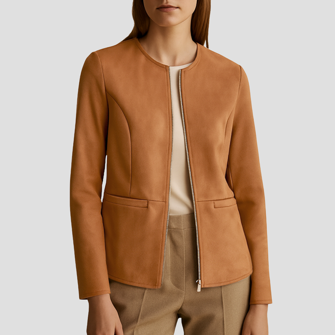 Maéva | Veste Suédée Zippée
