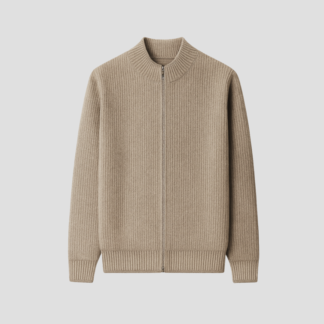 Aymeric | Cardigan Zippé Côtelé