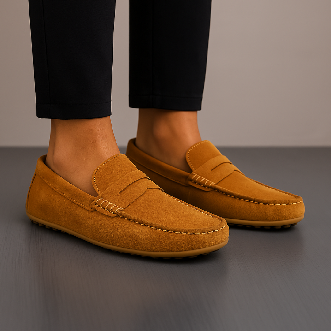 Basile | Homme Mocassins en Daim à Picots