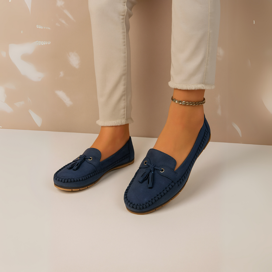 Josépha | Femme Mocassins en Daim Style Vintage