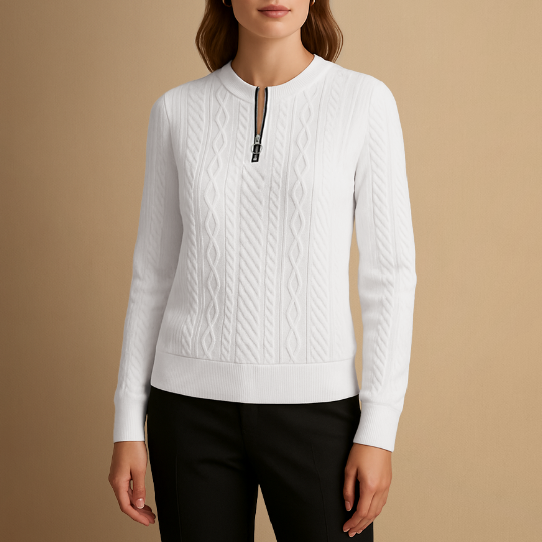 Eugénie | Pull Demi-Zip Raffiné