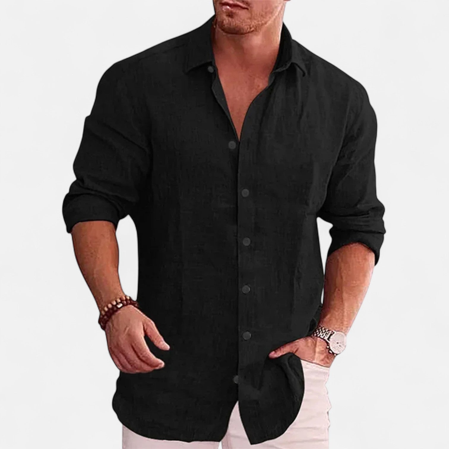 Belrois | Chemise en Lin Coupe Longue pour Homme – Confort Estival