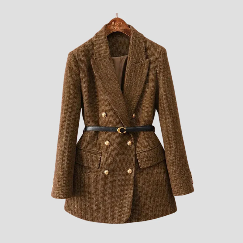 Laetitia | Manteau Croisé en Tweed