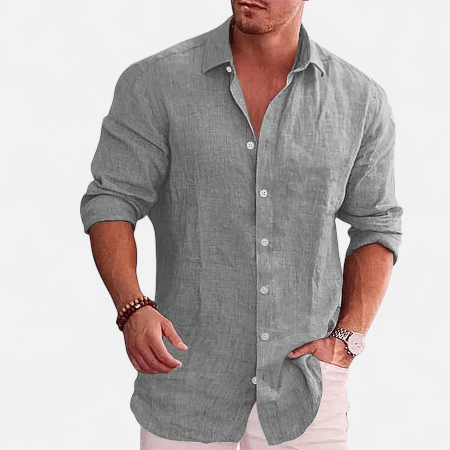 Belrois | Chemise en Lin Coupe Longue pour Homme – Confort Estival