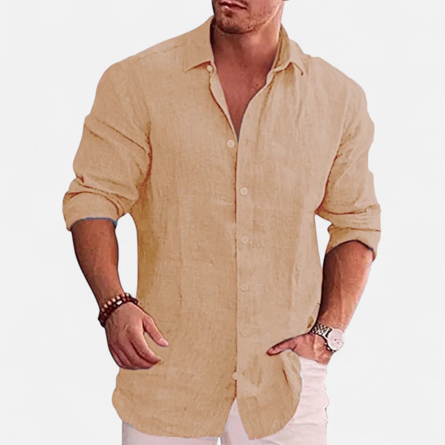 Belrois | Chemise en Lin Coupe Longue pour Homme – Confort Estival