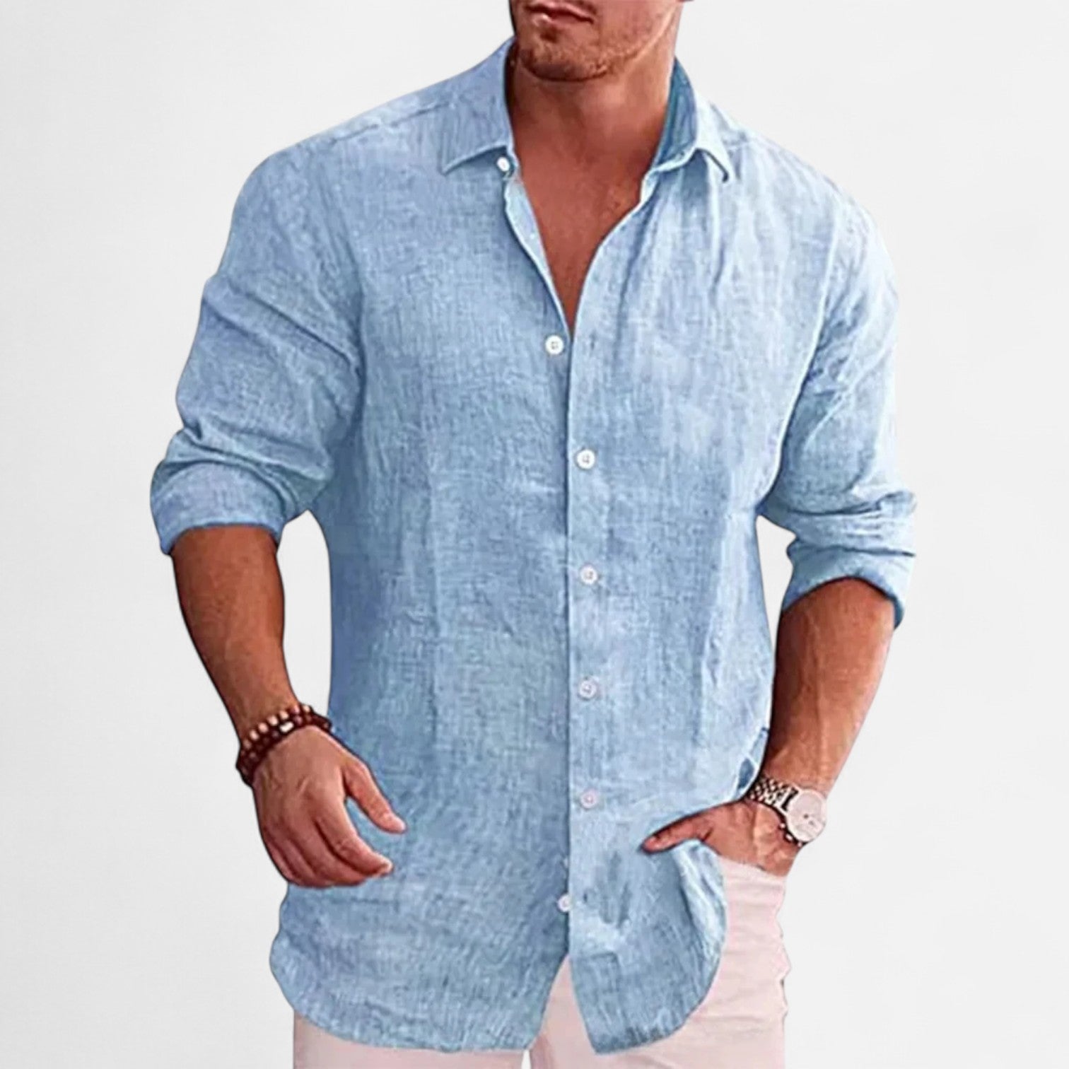 Belrois | Chemise en Lin Coupe Longue pour Homme – Confort Estival