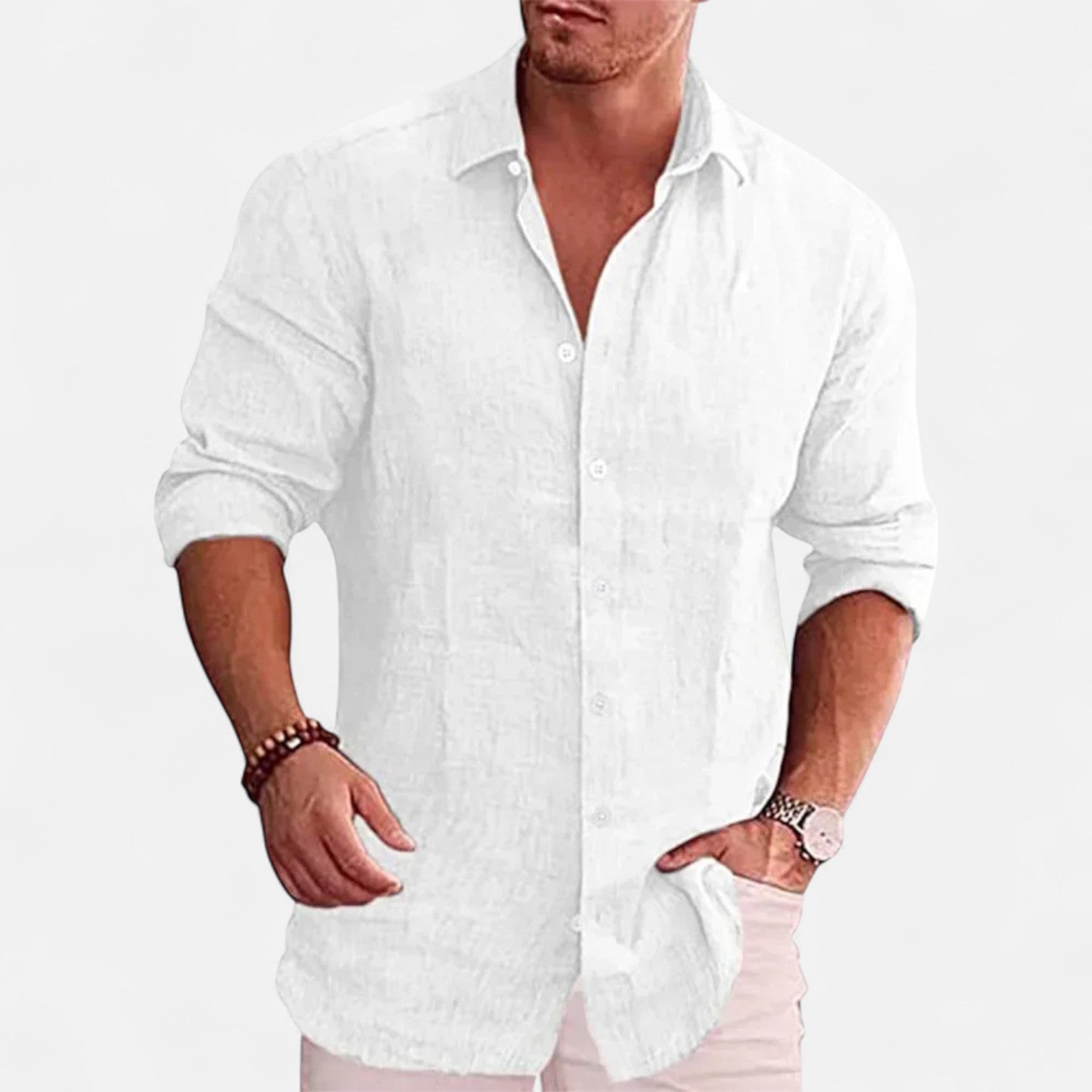 Belrois | Chemise en Lin Coupe Longue pour Homme – Confort Estival